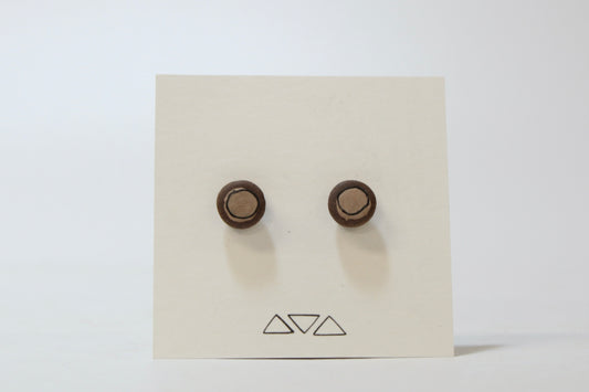213. Grey Dot Stud Earrings. Stainless steel stud with stabilizer backs. 3/8"