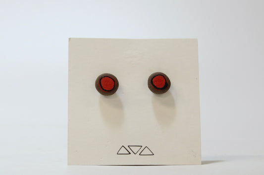 216. Red Dot Stud Earrings. Stainless steel stud with stabilizer backs. 3/8"
