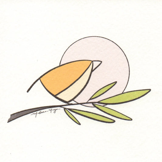 Small Yellow Bird Print. 5x5