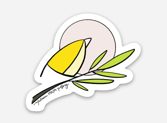 Small Yellow Bird STICKER. 2 inches. SCROLL DOWN to build you sticker pack - 20% off two or more